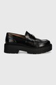 Kožené mokasíny BOSS Rebby 50523590.001 černá AW24
