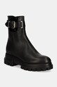 AGL cizme de piele Chunky Lowboot neizolat negru D756593PGKA2131013