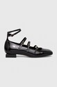 Кожаные балетки AGL Angie L Straps D557003PCMOON0000 чёрный AW24