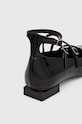 Kožne balerinke AGL Angie L Straps crna D557003PCMOON0000