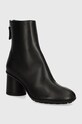 Kožené kotníkové boty AGL Curvy Bootie nezateplené černá D245510PGSOFTY0000