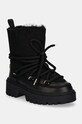Sněhule Tommy Hilfiger REAL SHEARLING LACE-UP SNOWBOOT semišová kůže černá FW0FW08085