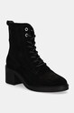 Замшеві черевики Tommy Hilfiger SUEDE MID HEEL LACEUP LOGOTAPE замша чорний FW0FW08090