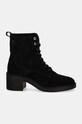 Замшеві черевики Tommy Hilfiger SUEDE MID HEEL LACEUP LOGOTAPE FW0FW08090 чорний NC24