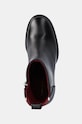 Kožené členkové topánky Tommy Hilfiger ANKLE BOOT MID WRAPPED LTHR HEEL čierna FW0FW08098