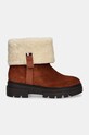 Semišové boty Tommy Hilfiger FAUX FUR SUEDE ROLL-DOWN BOOT FW0FW08158 hnědá NC24