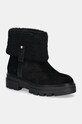 Tommy Hilfiger botki zamszowe FAUX FUR SUEDE ROLL-DOWN BOOT płaski czarny FW0FW08158