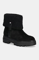 Tommy Hilfiger cizme din piele intoarsa FAUX FUR SUEDE ROLL-DOWN BOOT izolat negru FW0FW08158