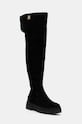 Замшеві чоботи Tommy Hilfiger SUEDE OVER-THE-KNEE BOOT замша чорний FW0FW08159