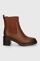 Tommy Hilfiger sztyblety skórzane FLAG MID HEEL LEATHER CHELSEA FW0FW08163 brązowy AW24