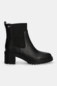 Tommy Hilfiger bőr bokacsizma FLAG MID HEEL LEATHER CHELSEA FW0FW08163 fekete AW24