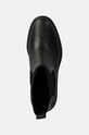 Tommy Hilfiger bőr bokacsizma FLAG MID HEEL LEATHER CHELSEA fekete FW0FW08163