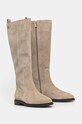 Semišové čižmy Tommy Hilfiger FLAG SUEDE LONG BOOT ZIP FW0FW08178 béžová