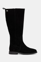 Замшеві чоботи Tommy Hilfiger FLAG SUEDE LONG BOOT ZIP FW0FW08178 чорний AW24