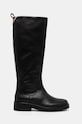 Kožené čižmy Tommy Hilfiger PREMIUM LEATHER LONG BOOT FW0FW08180 čierna NC24