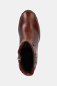Tommy Hilfiger botki skórzane TH CHAIN LEATHER MID HEEL BOOTIE brązowy FW0FW08183