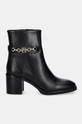 Tommy Hilfiger stivaletti alla caviglia in pelle TH CHAIN LEATHER MID HEEL BOOTIE FW0FW08183 nero NC24