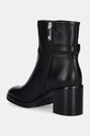 Încălțăminte Tommy Hilfiger cizme de piele TH CHAIN LEATHER MID HEEL BOOTIE FW0FW08183 negru