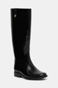 Gumene čizme Tommy Hilfiger TH STUD RUBBER LONG RAINBOOT crna FW0FW08185
