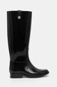 Gumene čizme Tommy Hilfiger TH STUD RUBBER LONG RAINBOOT FW0FW08185 crna AW24