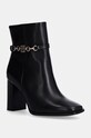 Tommy Hilfiger cizme de piele TH CHAIN HIGH HEEL BOOTIE peste 8 cm negru FW0FW08241