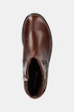 Kožne gležnjače Tommy Hilfiger TH CHAIN LEATHER LOW BOOTIE smeđa FW0FW08251