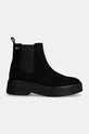 Замшеві черевики Tommy Hilfiger MINIMAL SUEDE CHELSEA FLAG FW0FW08303 чорний NC24