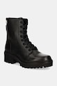 Δερμάτινα workers Tommy Hilfiger CHIC MID HEEL LEATHER LACE-UP φλατ μαύρο FW0FW08305