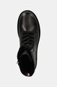 Шкіряні черевики Tommy Hilfiger CHIC MID HEEL LEATHER LACE-UP чорний FW0FW08305