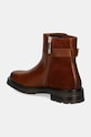 Obuwie Tommy Hilfiger botki skórzane TH LOGO LEATHER MIX CHELSEA FW0FW08336 brązowy