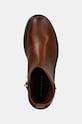Tommy Hilfiger botki skórzane TH LOGO LEATHER MIX CHELSEA brązowy FW0FW08336