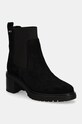 Замшевые ботинки Tommy Hilfiger FLAG MID HEEL SUEDE CHELSEA замш чёрный FW0FW08429
