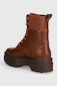Obuwie Tommy Hilfiger botki LEATHER ELASTIC RIB LACEUP FW0FW08440 brązowy