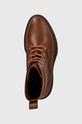 Tommy Hilfiger botki LEATHER ELASTIC RIB LACEUP brązowy FW0FW08440