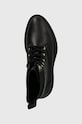 Μποτάκια Tommy Hilfiger LEATHER ELASTIC RIB LACEUP μαύρο FW0FW08440