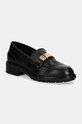 Tommy Hilfiger mokasyny skórzane TH LOGO LEATHER LOAFER platforma czarny FW0FW08257