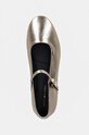 Kožené baleríny Tommy Hilfiger PARTY MARYJANE BALLERINA METAL zlatá FW0FW08315