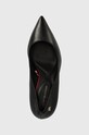 Kožne salonke Tommy Hilfiger BLOCK HEEL POINTED PUMP LEATHER crna FW0FW08149