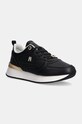 Kožené sneakers boty Tommy Hilfiger FEMININE RUNNER platforma černá FW0FW08117