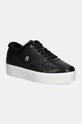 Шкіряні кросівки Tommy Hilfiger ESSENTIAL PLATFORM SNEAKER FUR платформа чорний FW0FW08349