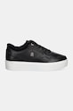 Шкіряні кросівки Tommy Hilfiger ESSENTIAL PLATFORM SNEAKER FUR FW0FW08349 чорний NC24