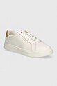 Шкіряні кросівки Tommy Hilfiger ESSENTIAL COURT SNEAKER METALLIC пласка білий FW0FW08350