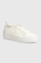 Tenisky Calvin Klein Jeans BOLD VULC FLATF LOW LACE MIX MTL Planet friendly biela YW0YW01465