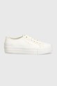 Tenisky Calvin Klein Jeans BOLD VULC FLATF LOW LACE MIX MTL YW0YW01465 biela AW24