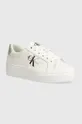 λευκό Δερμάτινα αθλητικά παπούτσια Calvin Klein Jeans VULC FLATFORM LACEUP LTH Γυναικεία