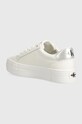 Încălțăminte Calvin Klein Jeans sneakers din piele VULC FLATFORM LACEUP LTH YW0YW01474 alb