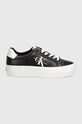 Calvin Klein Jeans sneakersy skórzane VULC FLATFORM LACEUP LTH YW0YW01474 czarny AW24