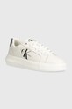 Кожаные кроссовки Calvin Klein Jeans CHUNKY CUPSOLE LACEUP LTH ML MTL платформа белый YW0YW01476