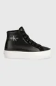Πάνινα παπούτσια Calvin Klein Jeans BOLD VULC FLATF MID MIX ML MTR μαύρο