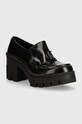 Calvin Klein Jeans pantofi de piele CHUNKY HEELED LOAFER MG MTR gros negru YW0YW01494